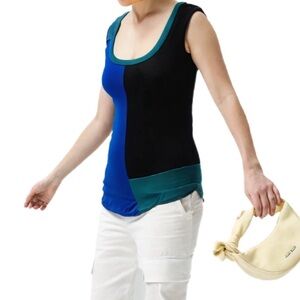 Jolie Vintage Colour Block Long Style Tank Size Small